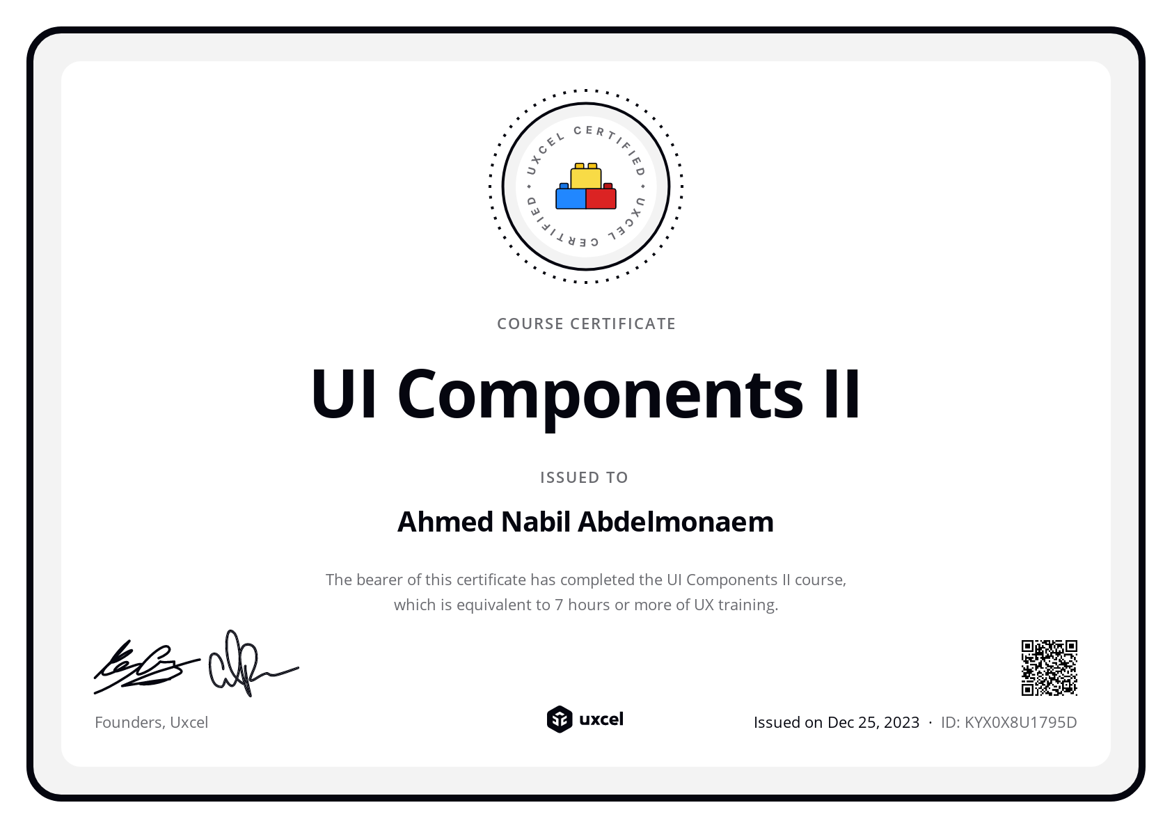 Ahmed Nabil Abdelmonaem's certificate